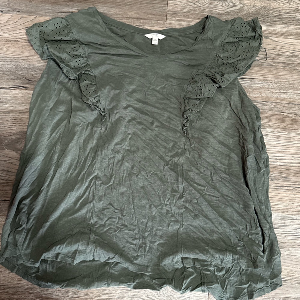 Terra & Sky Olive Short Sleeve Top